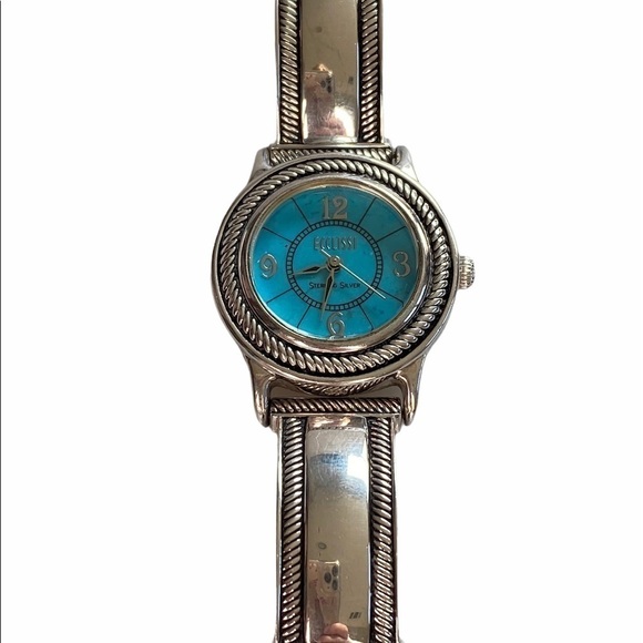 Ecclissi Sterling Silver 925 Turquoise Tone Watch - Picture 8 of 14